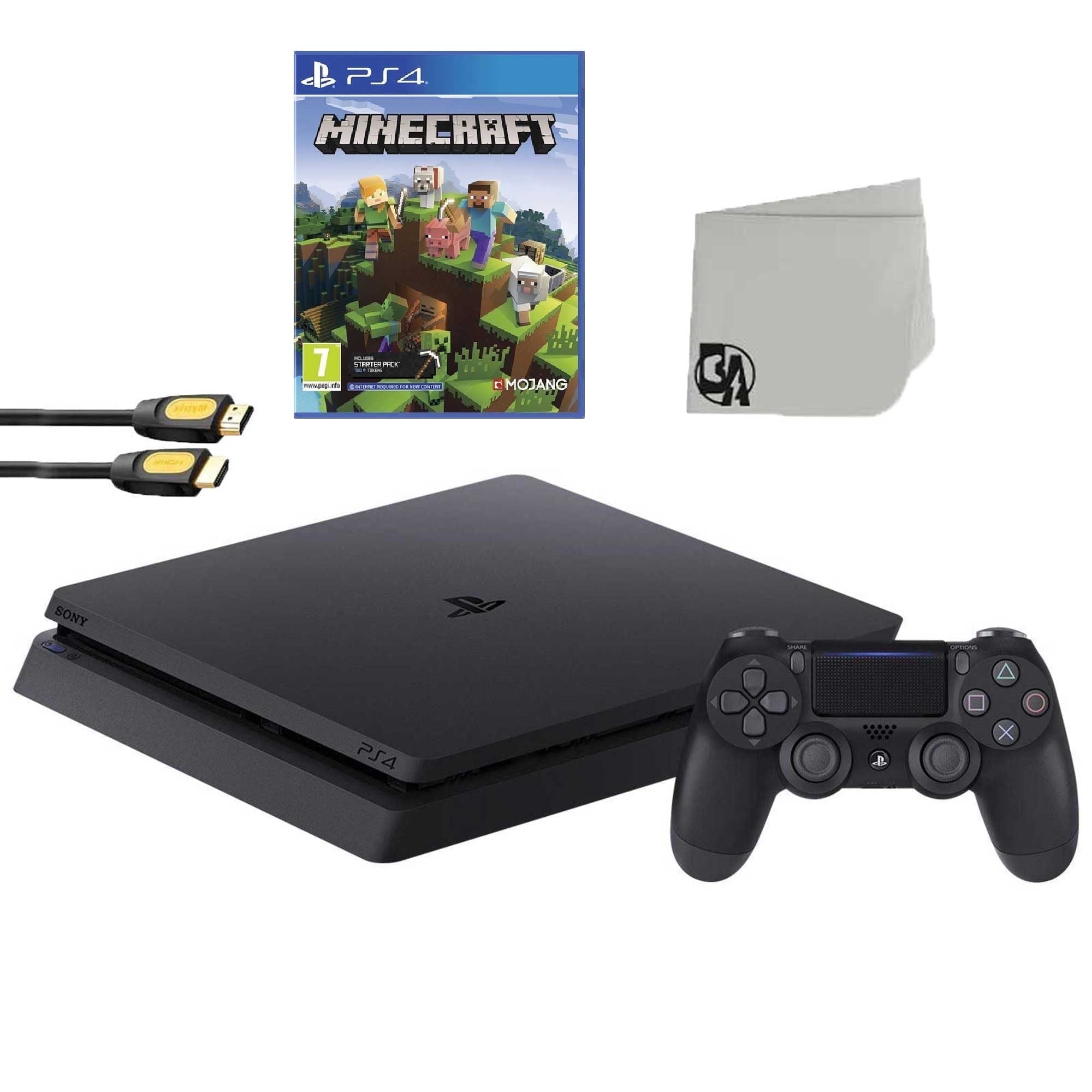 Restored Sony 2215A PlayStation 4 Slim 500GB Gaming Console Black with Minecraft Game BOLT AXTION Bundle (Refurbished)